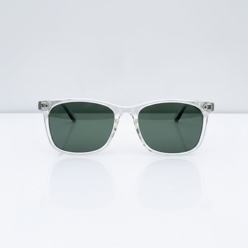 ANTARA Aether Flex sunglasses in clear, ultra-lightweight flexible frame, on a plain background.